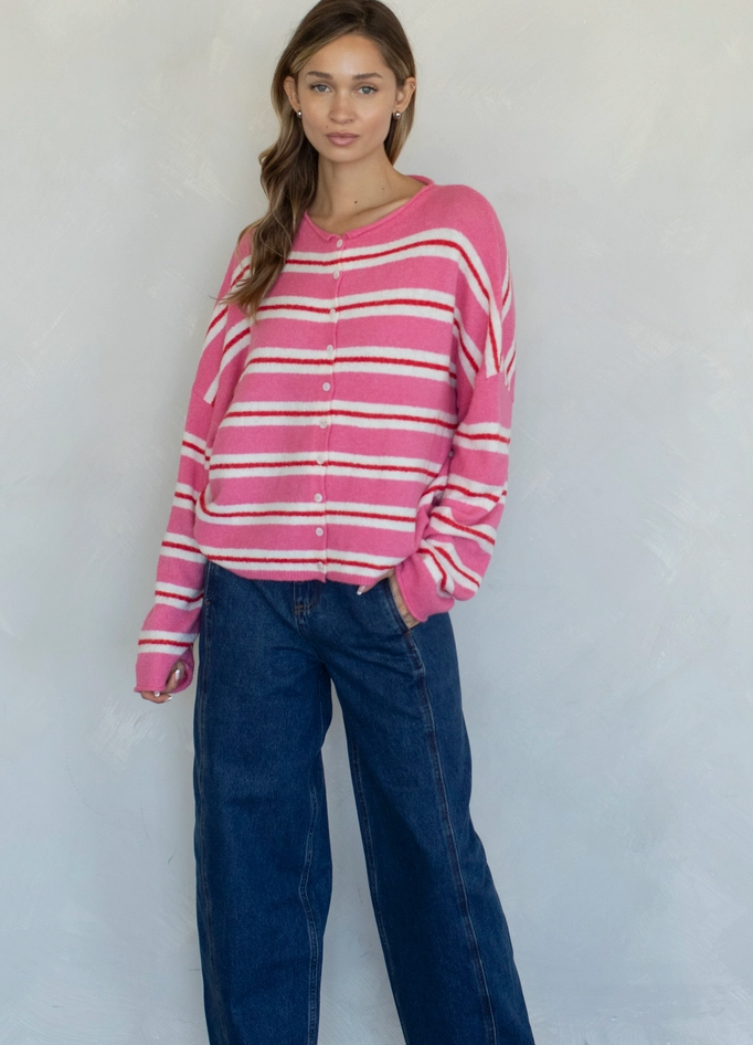 Butterfly Effect Cardi- Raspberry