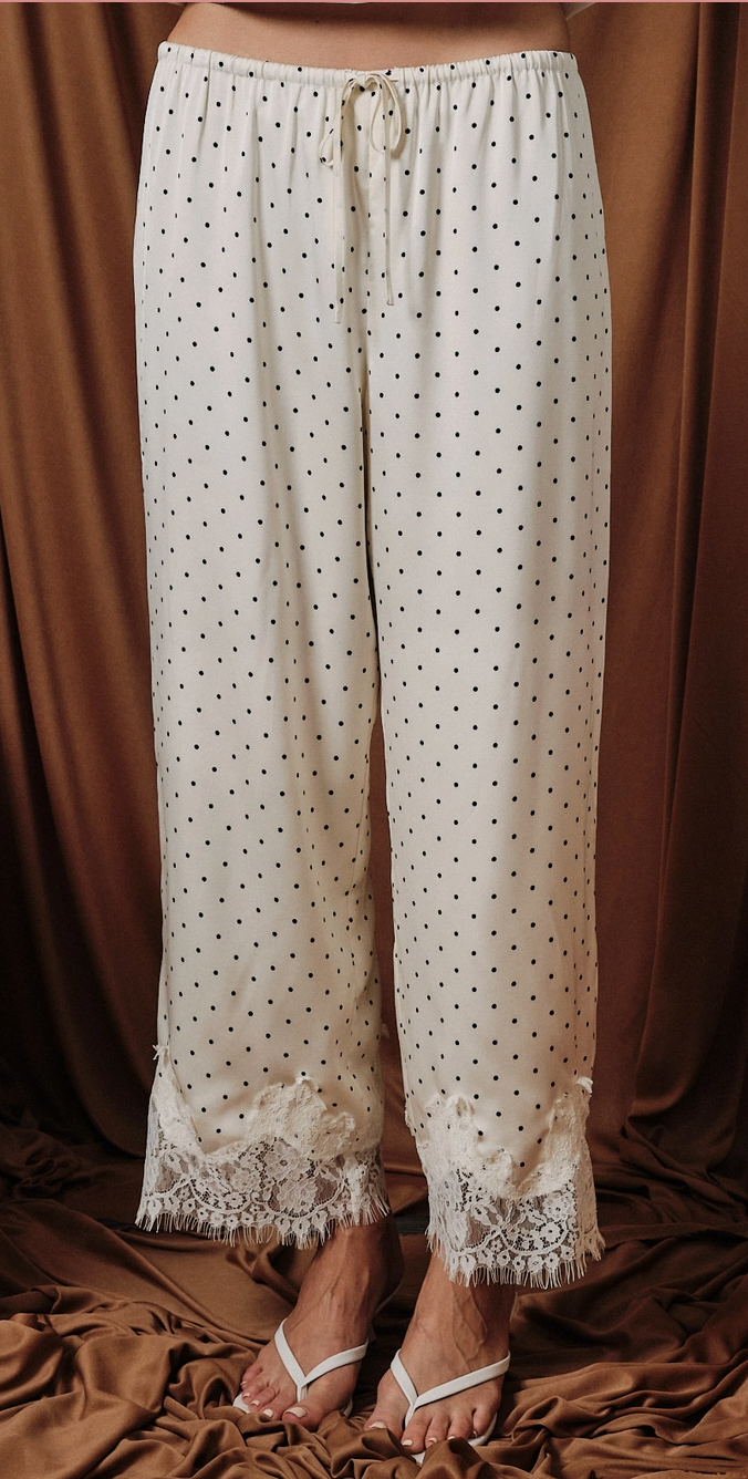 Capri Satin Polka Dot Pants