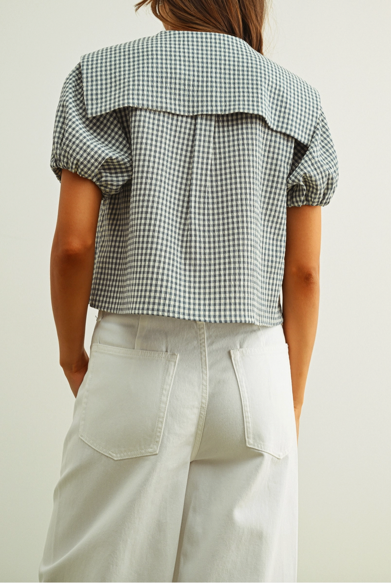 Monroe Gingham Tie Top