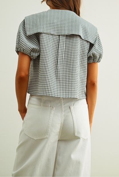 Monroe Gingham Tie Top