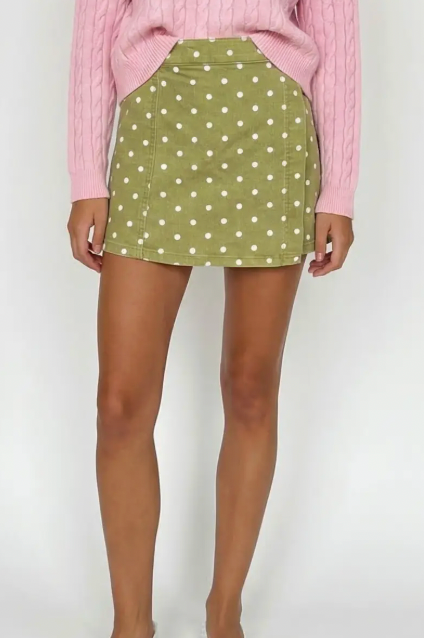 Green Mini Polka Dot Skort