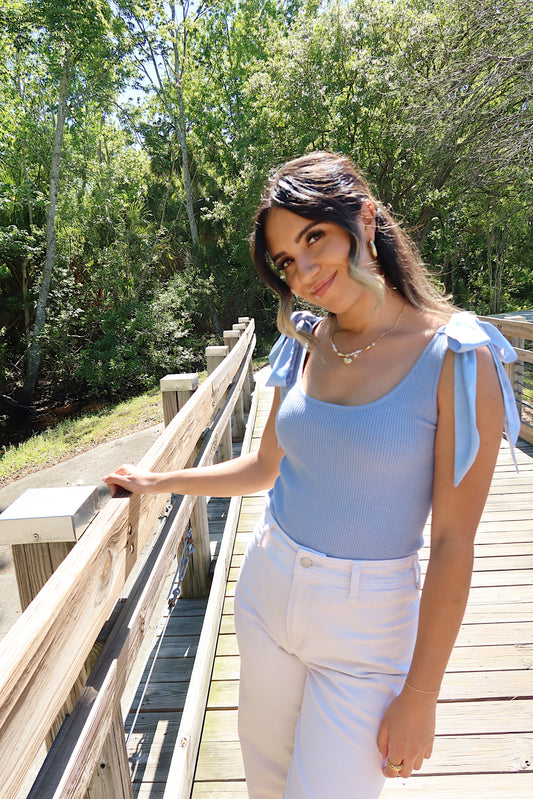 Celeste Tie Top- Blue